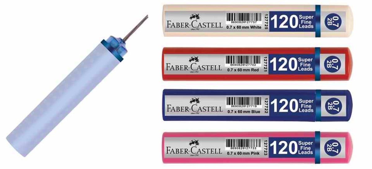 Faber Castell 5090127722 Grip Min 0.7 2B 60Mm 120 Li Mavi Tüp 