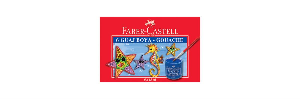 Faber Castell 5170160400 Guaj Boya 6 Renkli 15Ml Paket