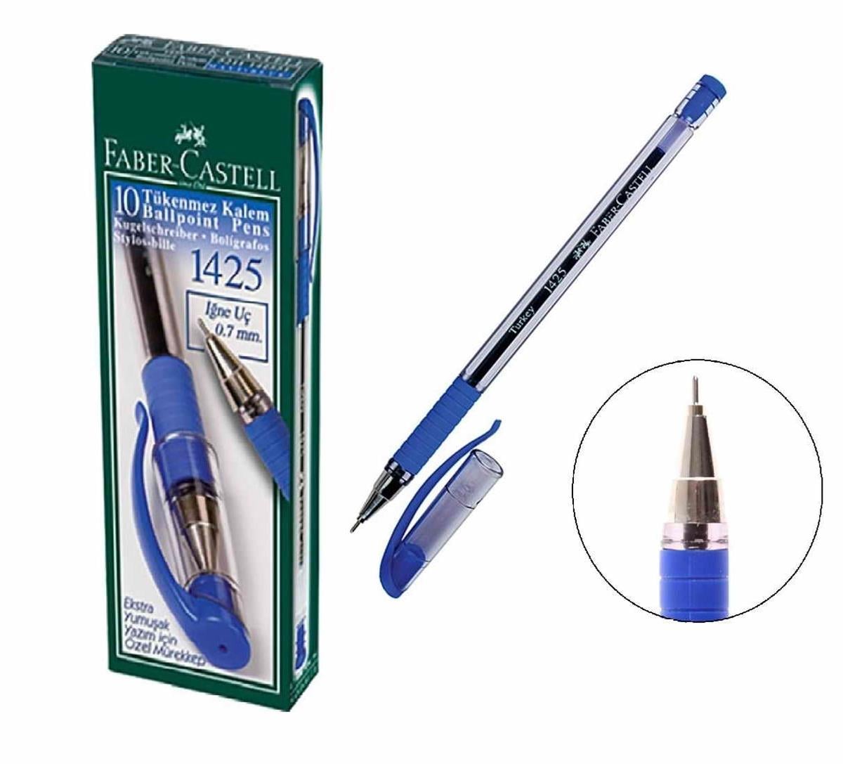 Faber Castell 5211142551 1425 Igne Uç Tükenmez 10 Lu Mavi