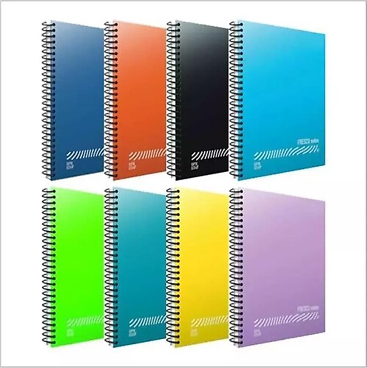 Gıpta 4945 Fresco Spiralli Plastik Kapak Defter A5 96 Yaprak Kareli