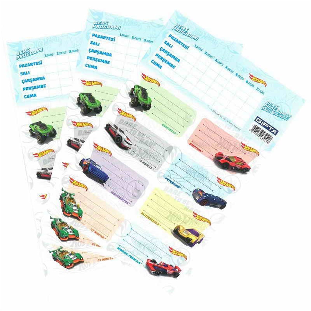 Gipta 5410000 Hot Wheels Ders Programli Okul Etiketi 16*24 3 Yaprak