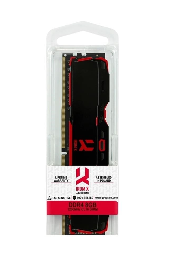 Goodram 8GB 3200MHz DDR4 CL22 1.1V IR-X3200D464L16SA-8G Soğutuculu Kutulu Pc Bellek