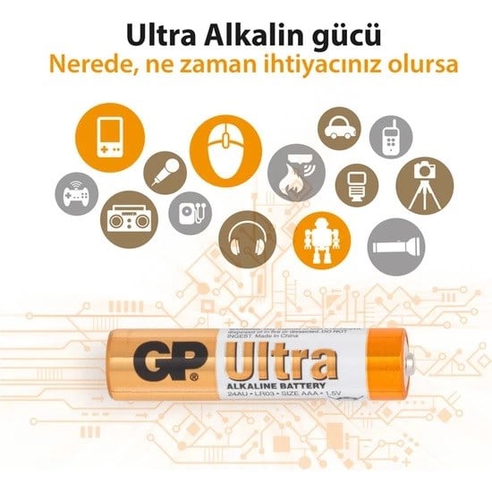 Gp Lr03 Ulra Alkalin 2Li Ince Kalem Pil