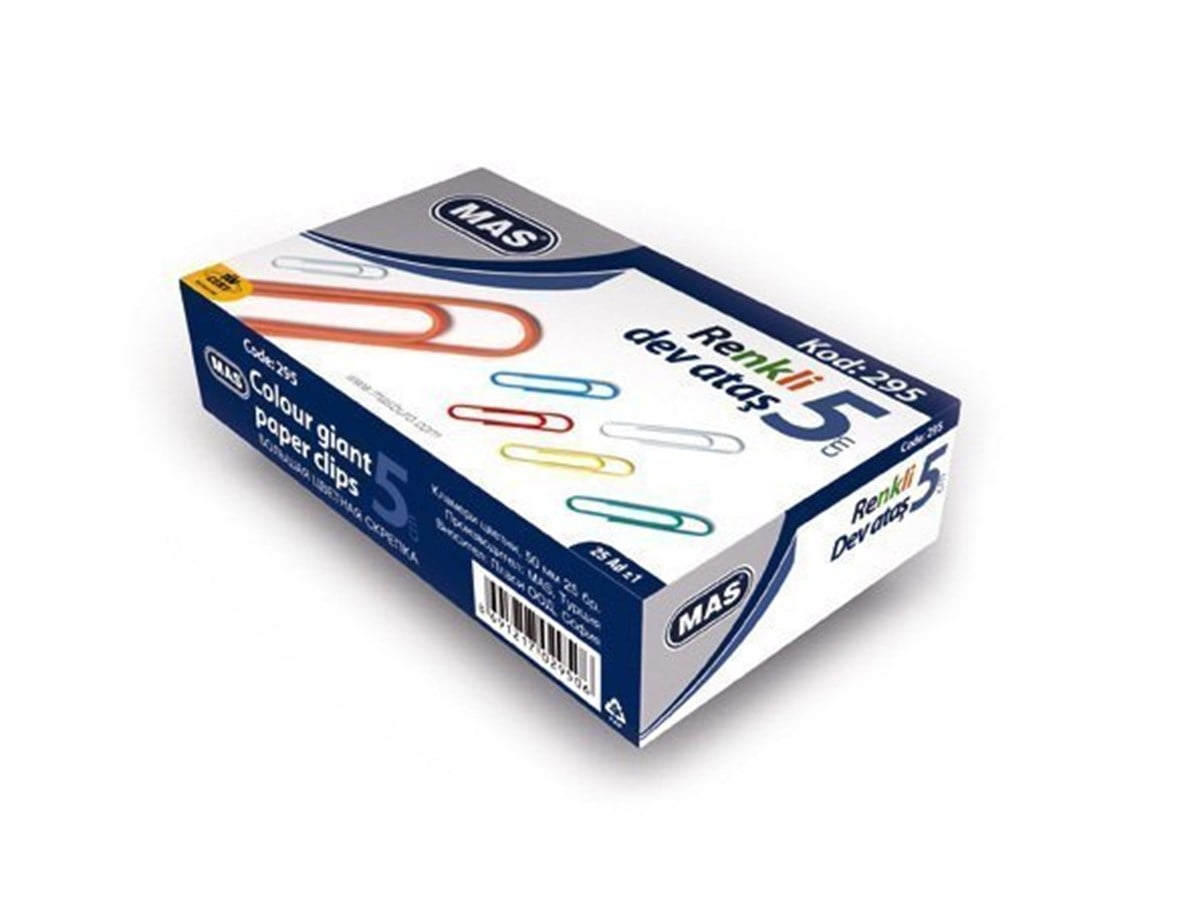 Mas 295 Renkli Dev Atas Pvc Kapli 50Mm 25Li Paket 