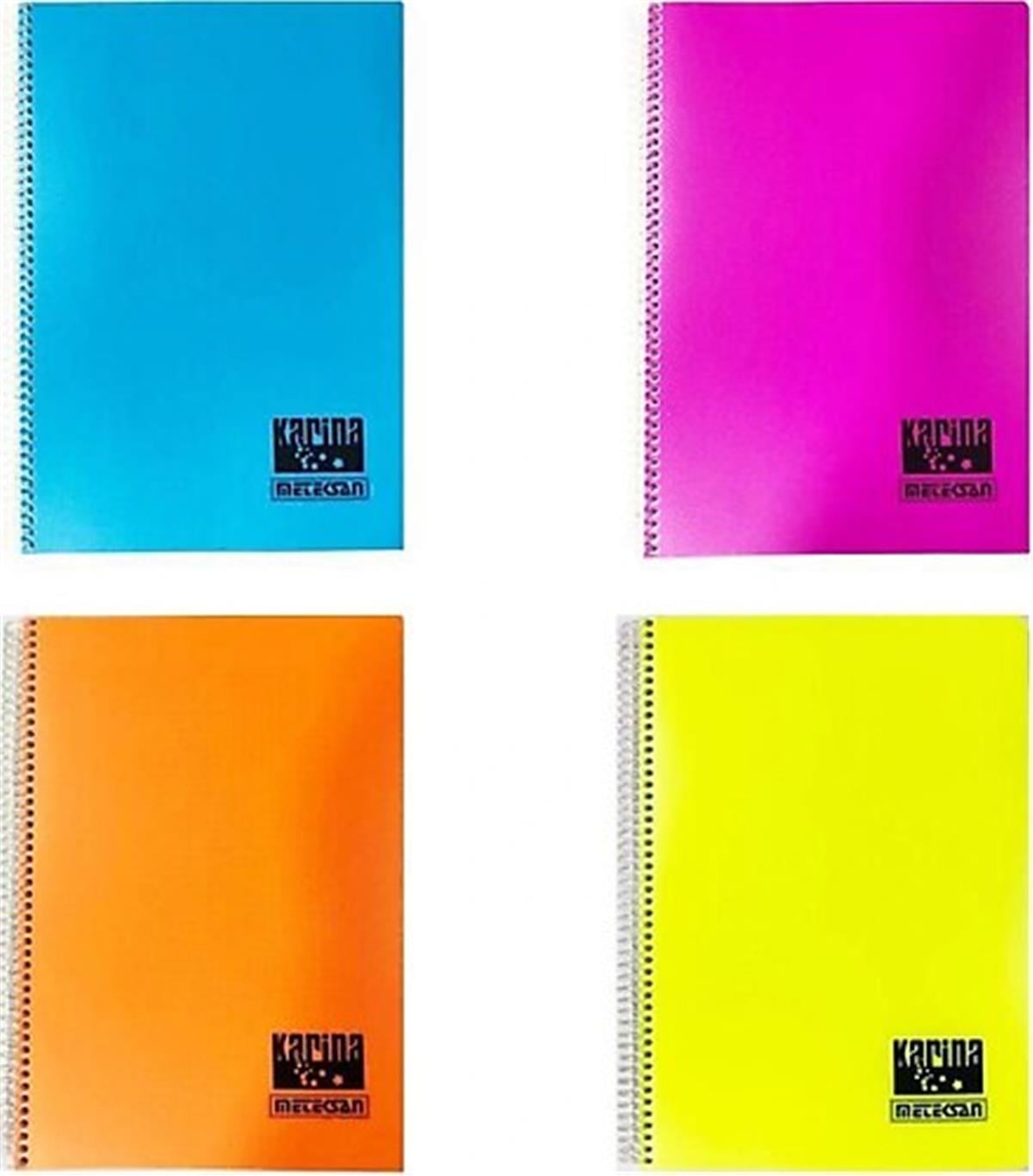Meteksan Karina Pastel Spiralli A4 Defter Kareli 100 Yaprak