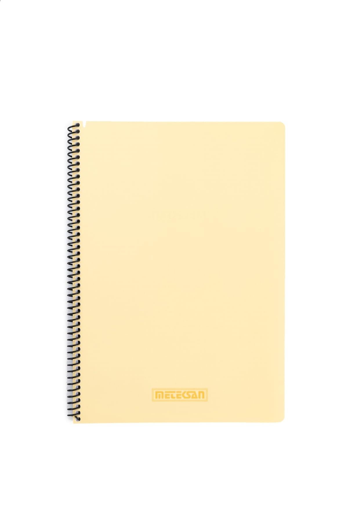 Meteksan Karina Pastel Spiralli A4 Defter Kareli 80 Yaprak Sarı
