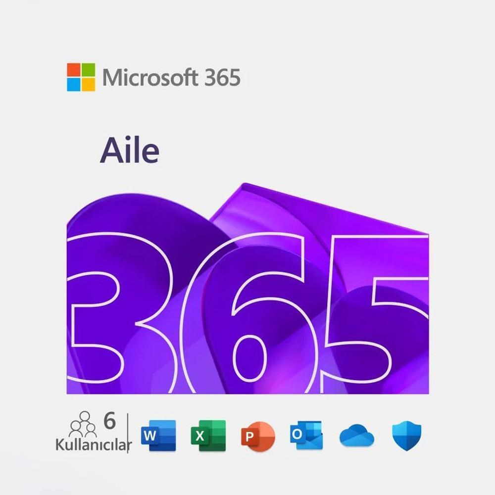 Microsoft 365 Aile 32-64bit EP2-32296 Turkce-İngilizce 6 Kullanici 1 Yil ESD Elektronik Lisans