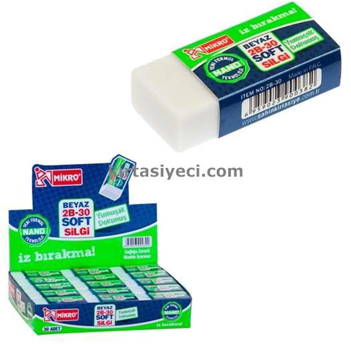 Mikro 2B-30 Beyaz Nano Silgi 