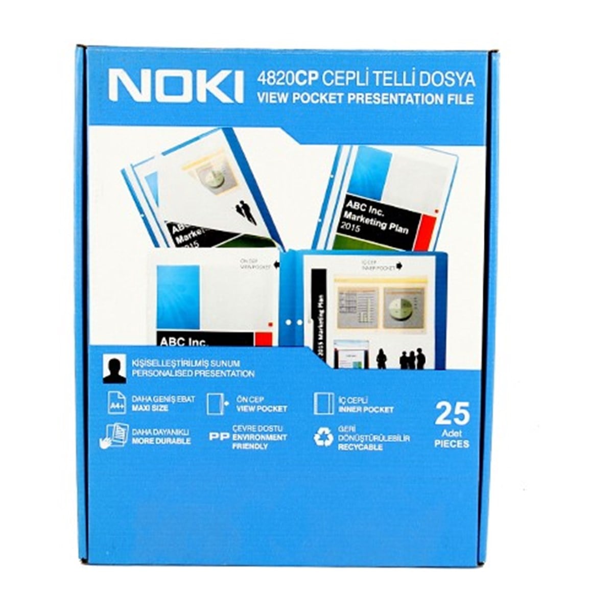 Noki 4820Cp-130 Ön Cepli Telli Dosya Mavi Adet 