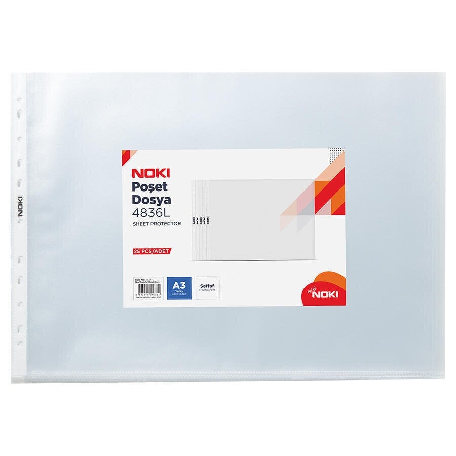 Noki 4836-L Poset Dosya Pp A3 Yatay 25 Li Paket