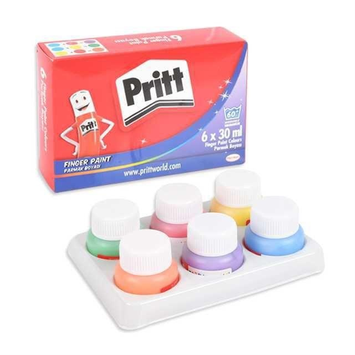 Pritt 1221355 Parmak Boyasi 6 Renk 30Ml