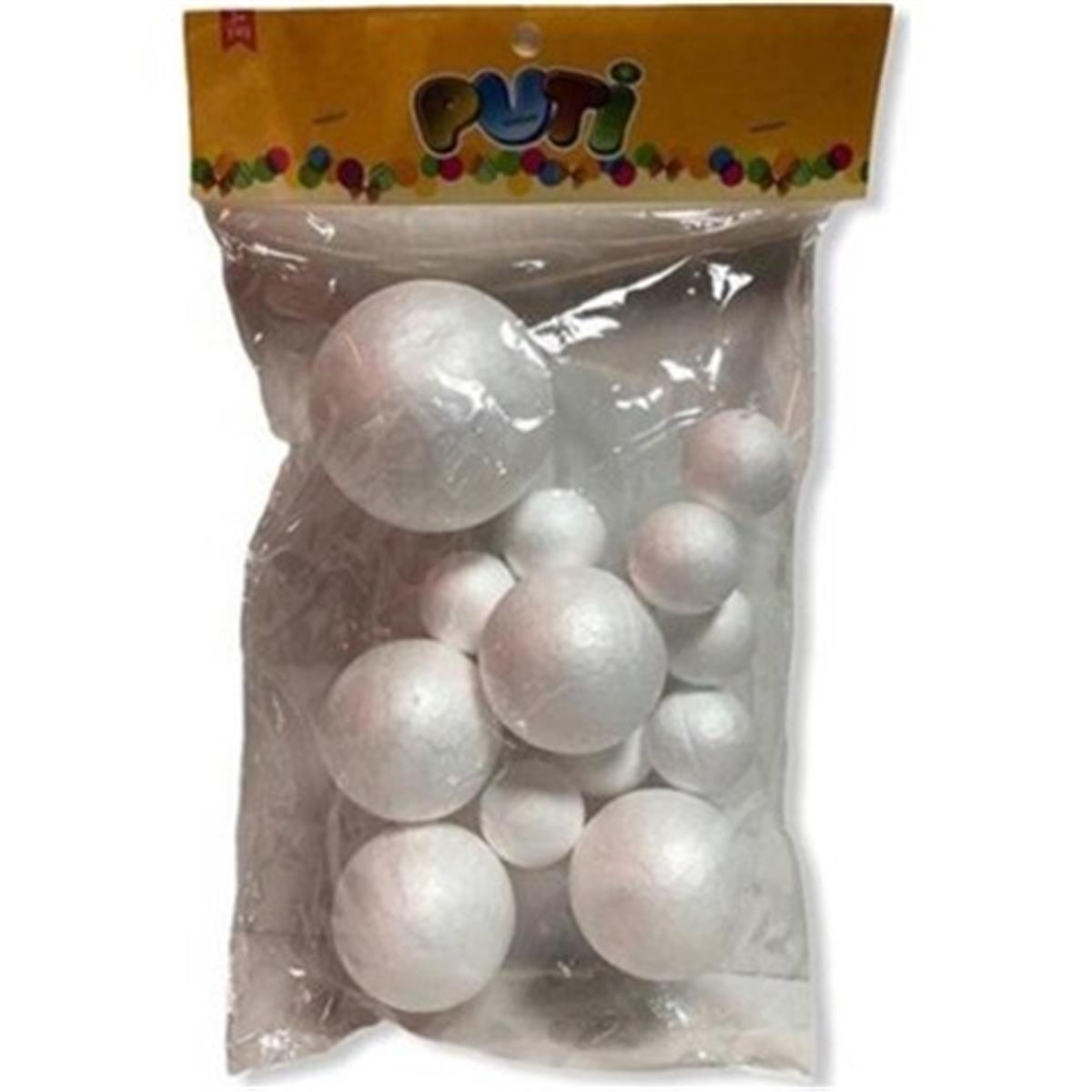 Puti 6352 Köpük Top- 6,5 Cm 1Adet 5Cm 4Adet 3Cm 8Adet Karışık