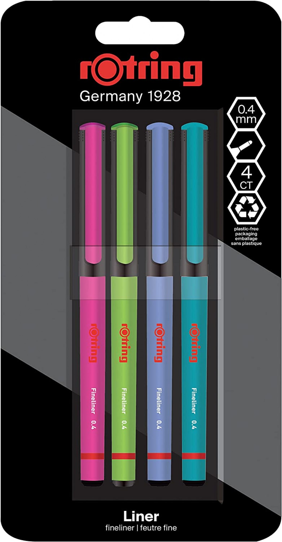 Rotring FineLiner Keçe Uçlu Kalem 4 Lü Paket Canlı Renkler 2166331