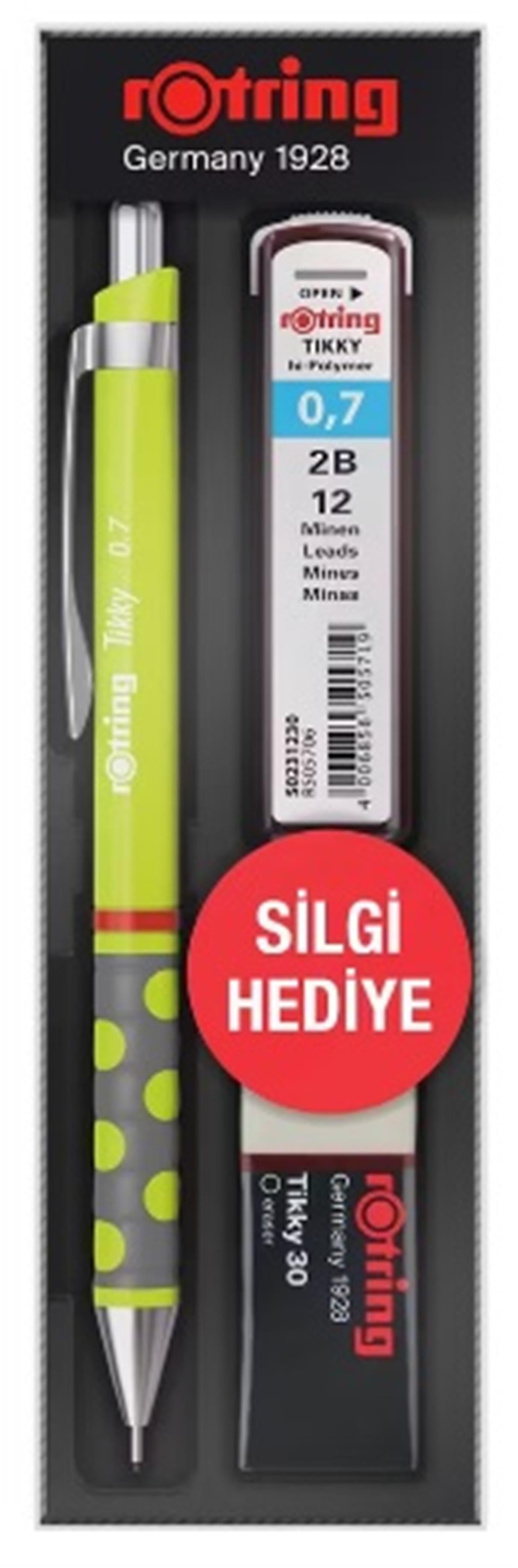 Rotring Okul Seti Tikky Rd 0.7+Min Silgi Hediyeli Limon Yeşili