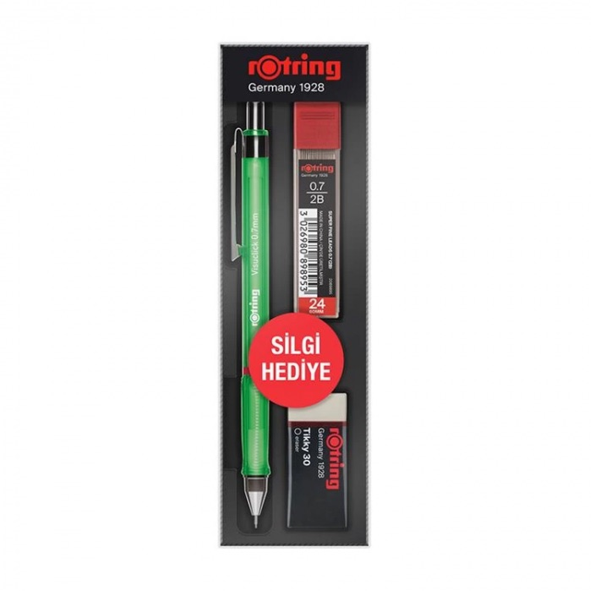 Rotring Okul Seti Visuclick Versatil /Min Silgi 0.7 MM Opak Yeşil RO-VK07