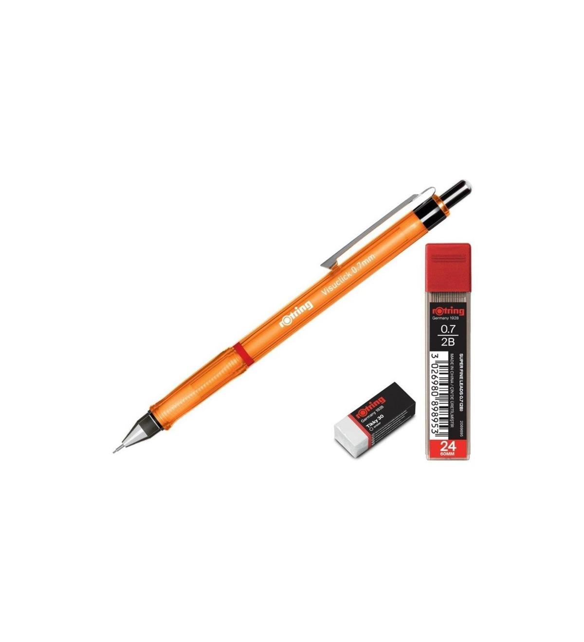 Rotring Okul Seti Visuclick Versatil/Min Silgi 0.7 MM Turuncu RO-VK07
