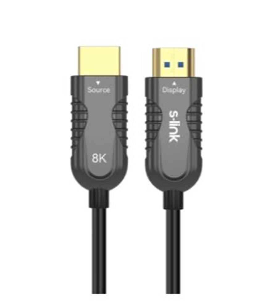 S-link SL-HM8K030 HDMI TO HDMI 30m v2.1 8K60 HZ 4K 120HZ Fiber Kablo