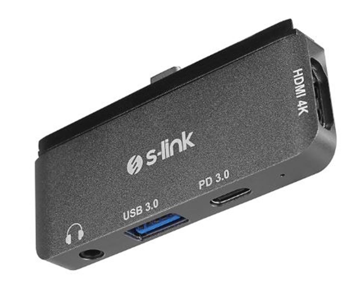 S-link SWV-USBC035 Type-C to HDMI + PD + USB 3.0 3.5mm Aux port Çevirici Adaptör