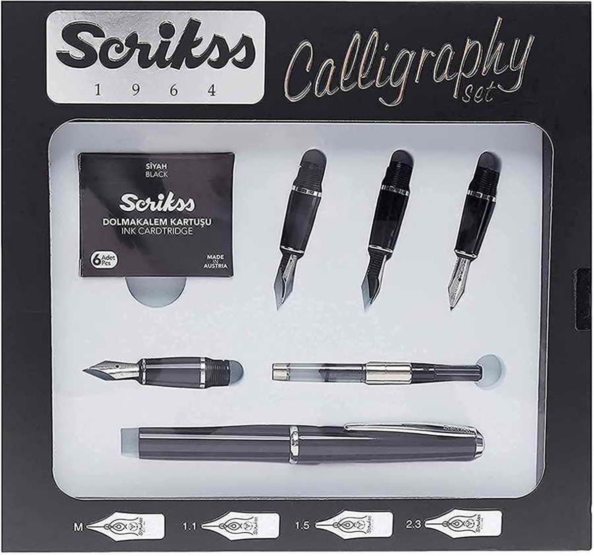 Scrikss 3302A Kaligrafi Seti Siyah