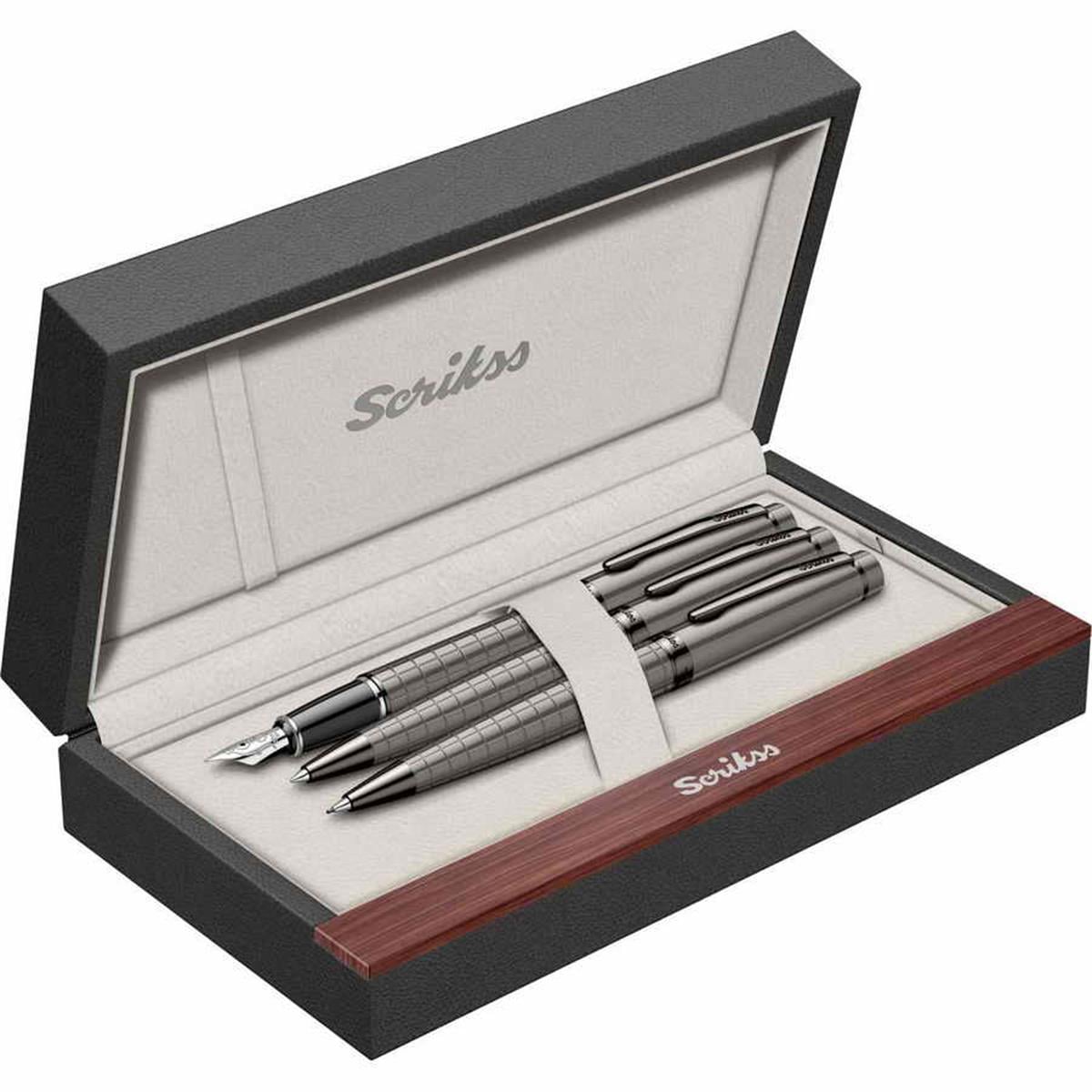 Scrikss 38 3 Lü Takim Karbon Gri Lüks Kutuda