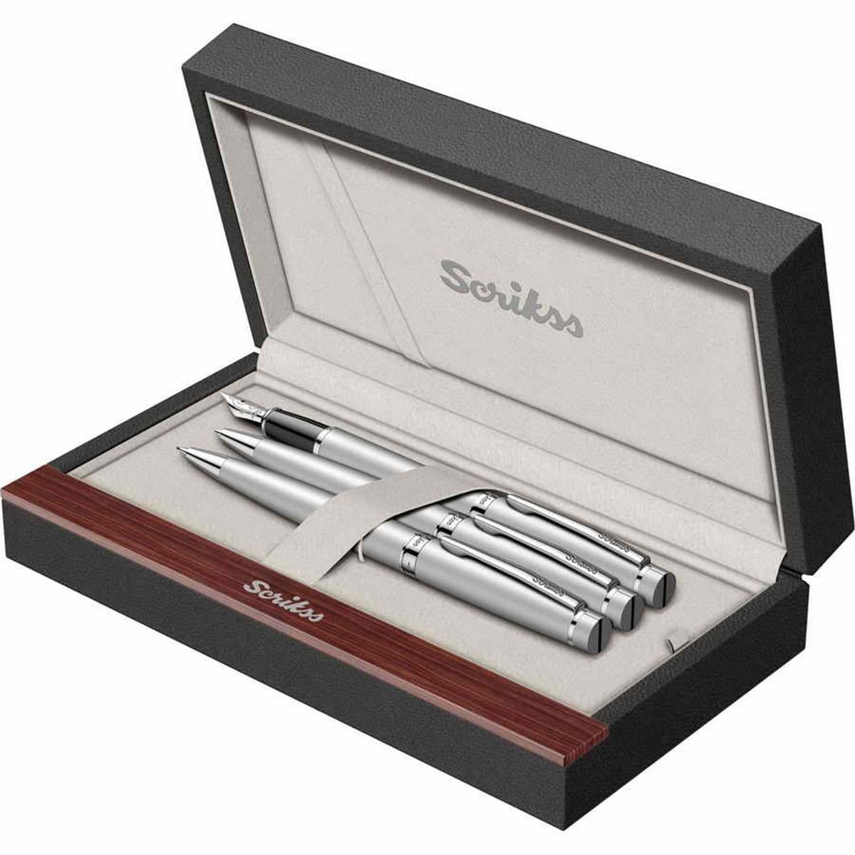 Scrikss 38 3 Lü Takim Mat Krom Lüks Kutuda