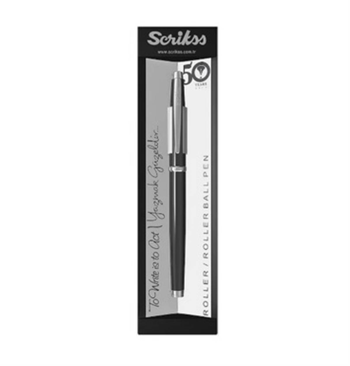 Scrikss 800 Roller Kalem Siyah Seffaf Ambalaj