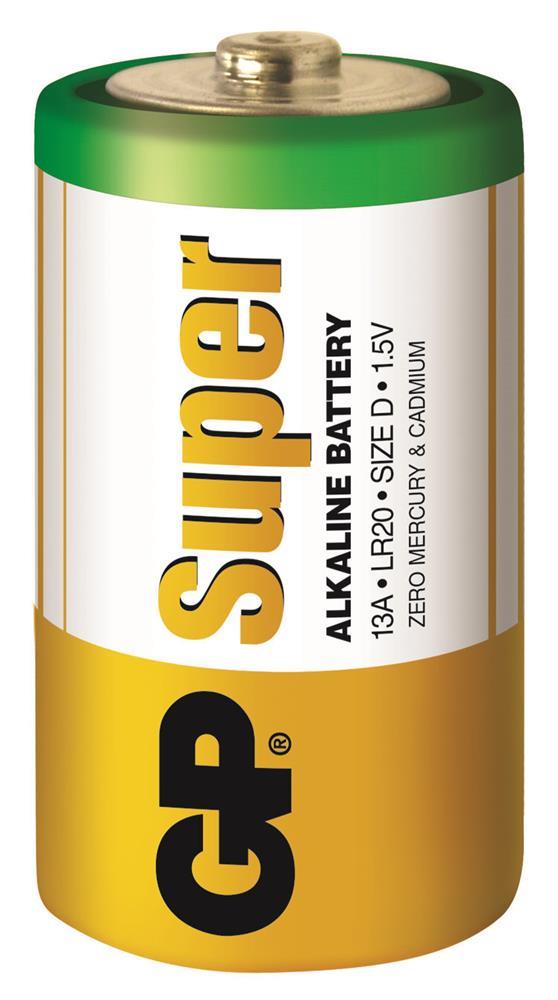 Süper Alkalin LR20 D Boy Kalın 2li Paket Pil GP13A-2U2