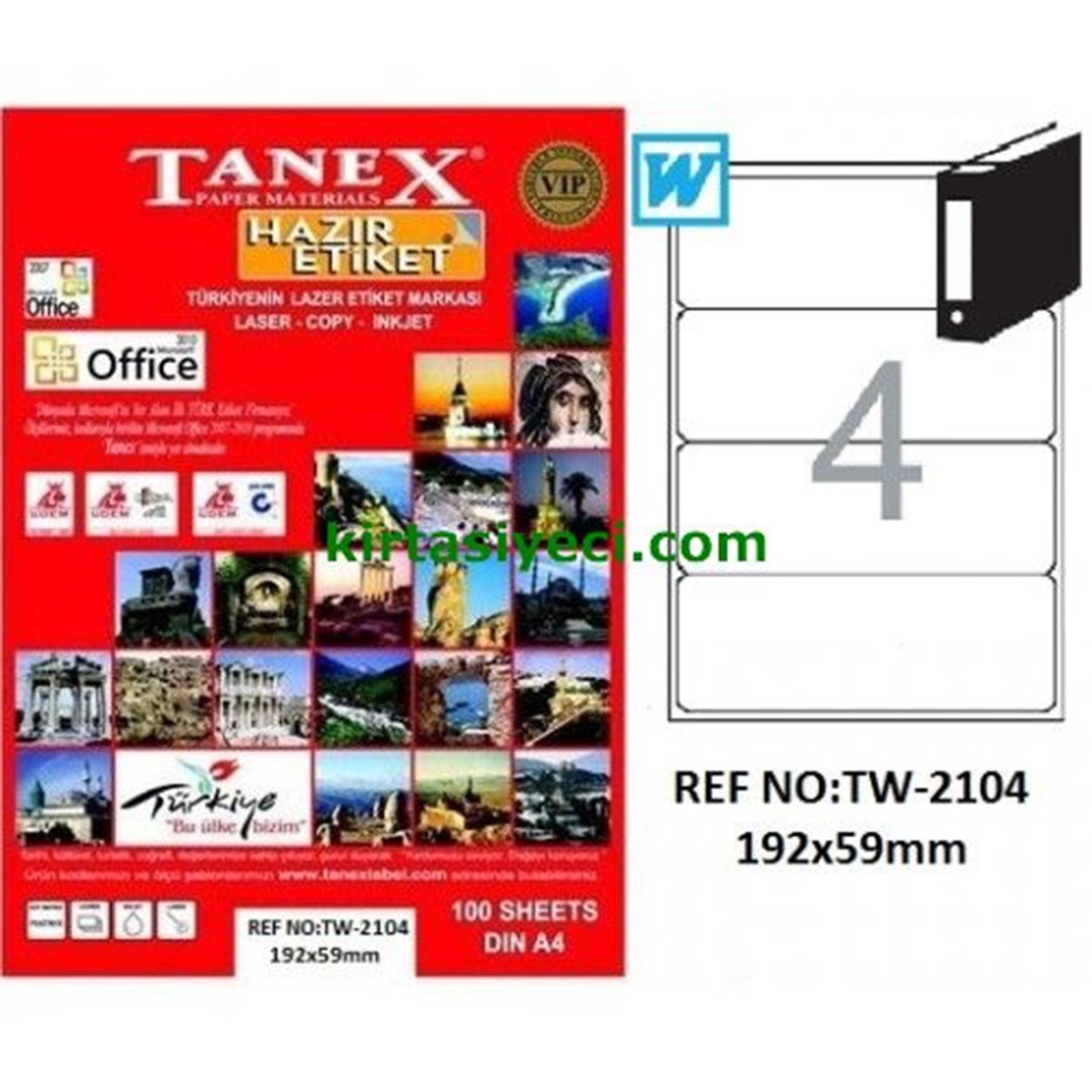 Tanex Tw-2104 192X59Mm Laser Etiket