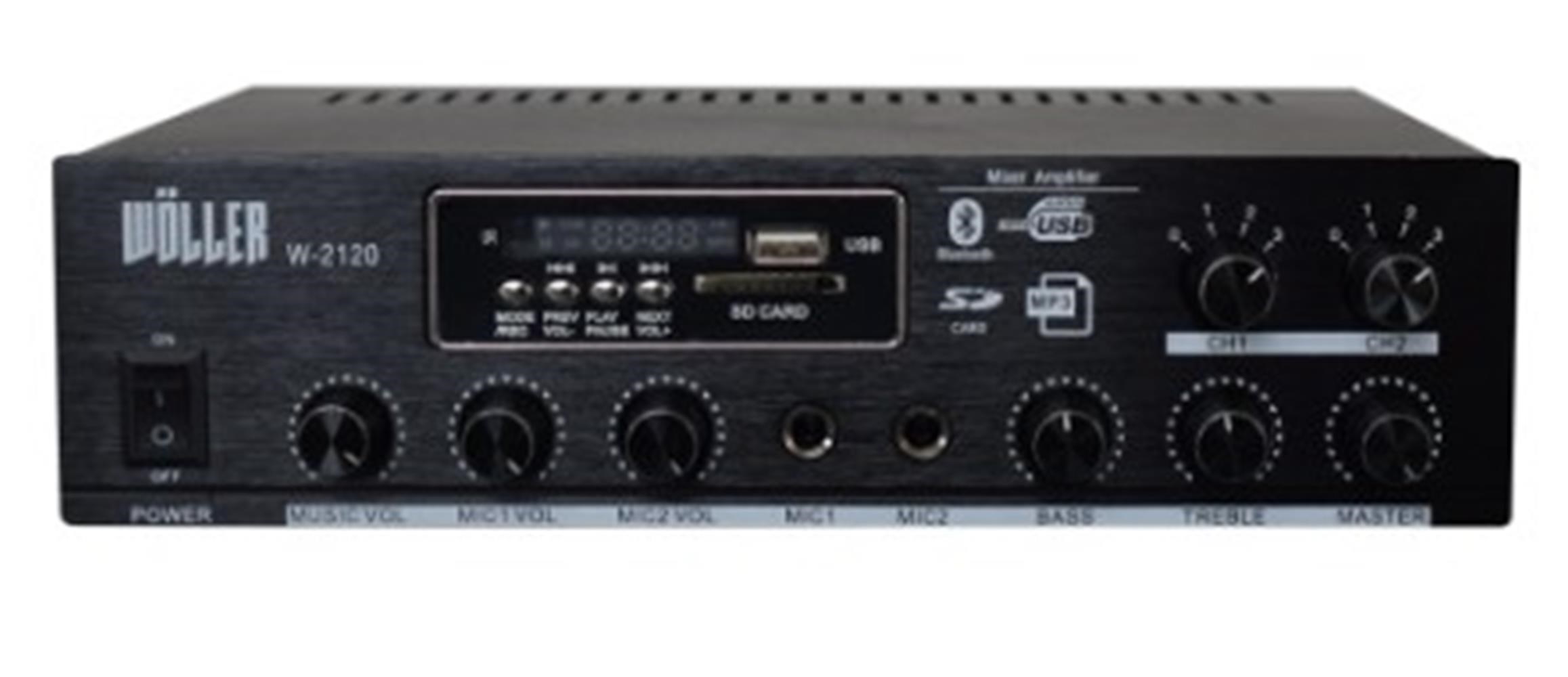 Wöller W-2120 Hat Trafolu 2 Bölge 100W Mikser Amplifikatör
