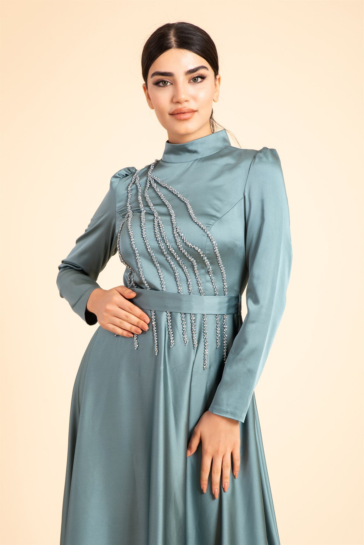 Nafide TESETTÜR ABİYE ELBİSE 4337