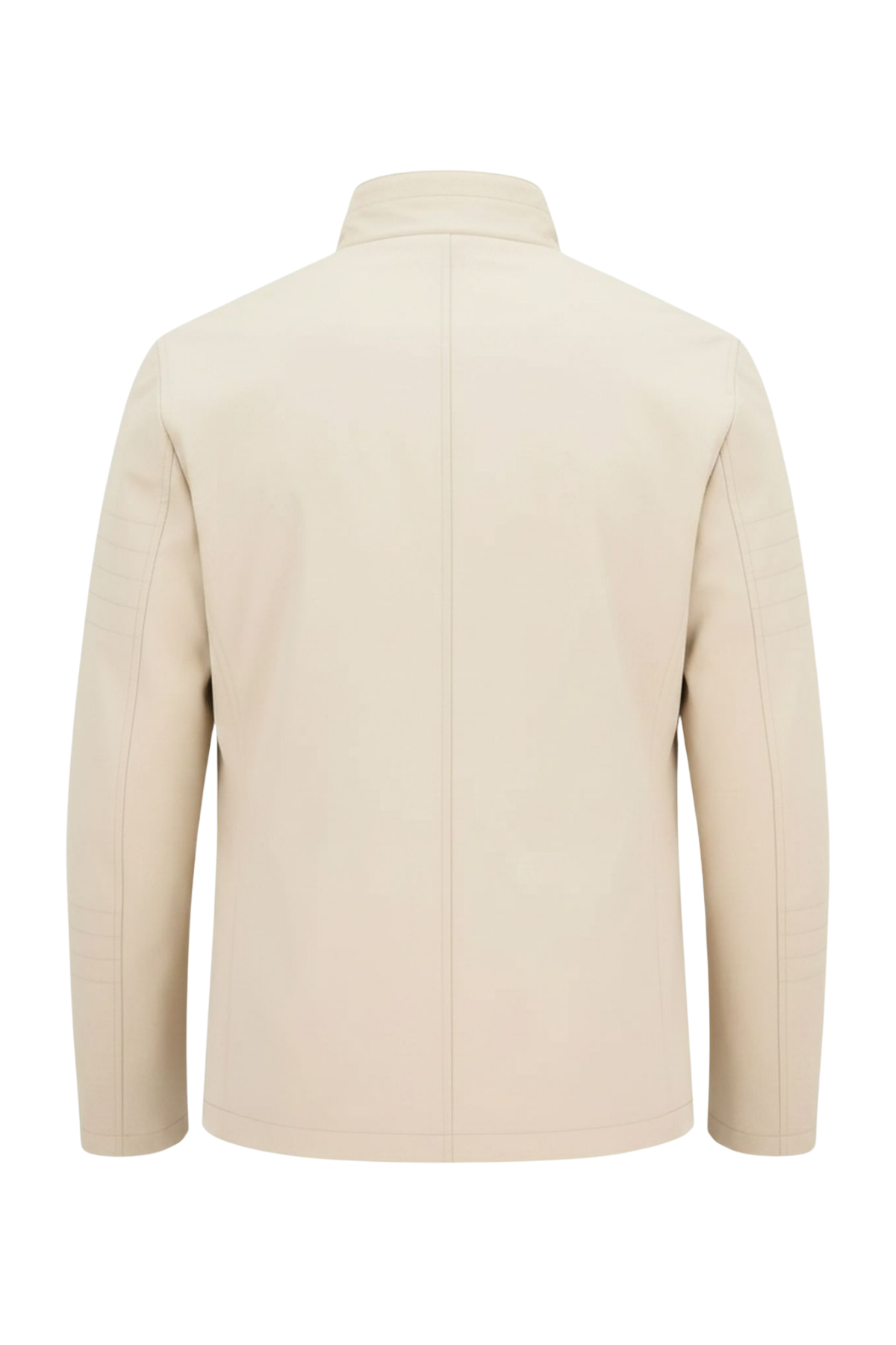 Erkek Açık Krem Regular Uzun Mevsimlik Pamuk Polyester Karışımlı Safari Mont&Ceket