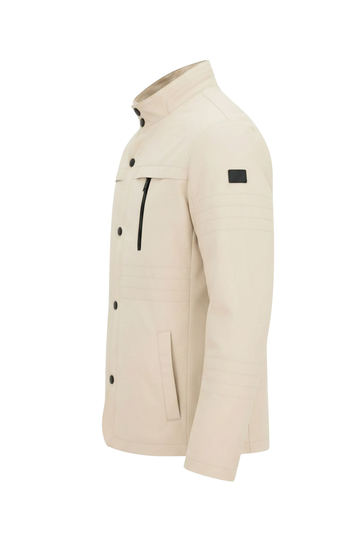 Erkek Açık Krem Regular Uzun Mevsimlik Pamuk Polyester Karışımlı Safari Mont&Ceket