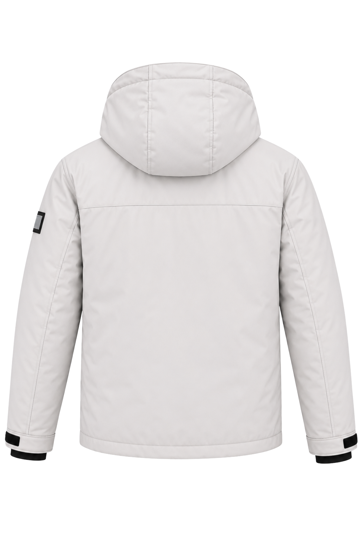 Erkek Beyaz Kışlık Mont Kapüşonlu Suya Dayanıklı Fermuarlı Çok Cepli Outdoor Mont&Kaban