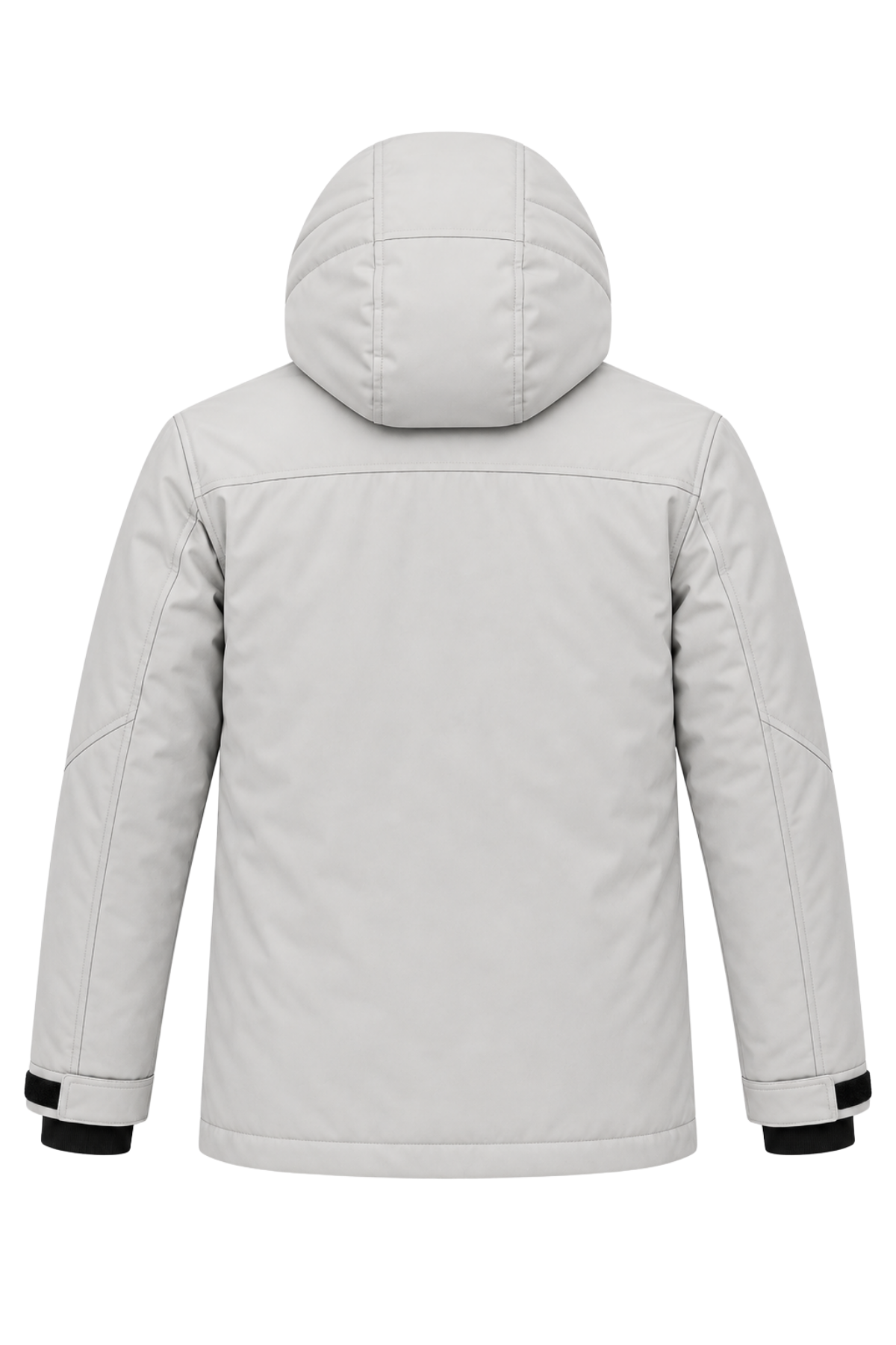 Erkek Beyaz Softshell Mont Kapüşonlu Kışlık Suya Dayanıklı Fermuarlı Cepli Outdoor Mont