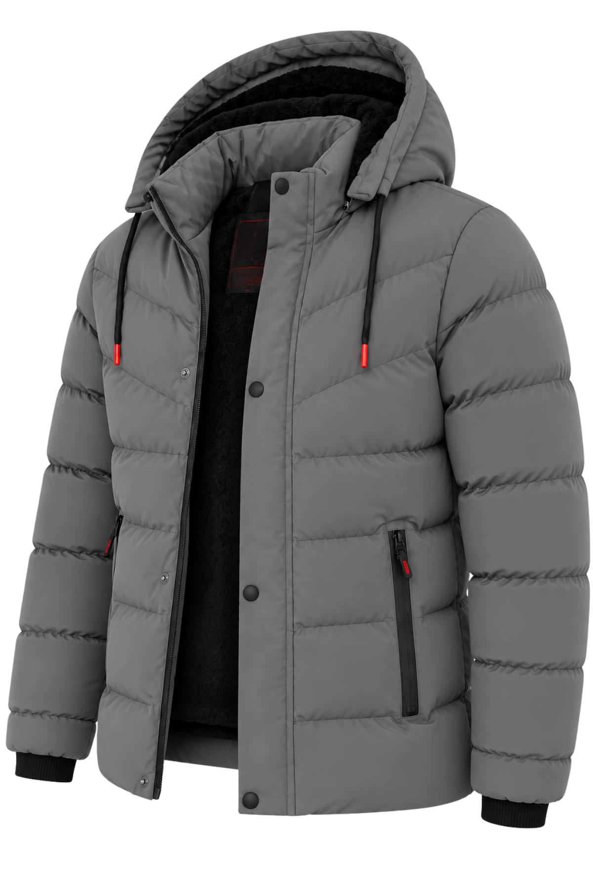 Erkek Gri Erkek Outdoor Su Geçirmez Kapüşonlu Kışlık Kaban – Rüzgar ve Yağmura Dayanıklı  Mont&Kaban