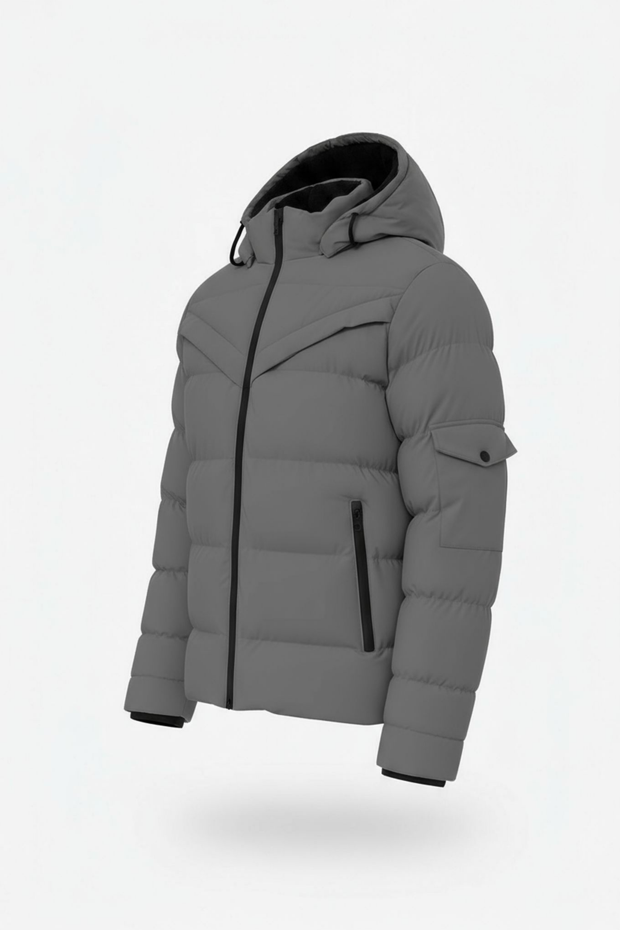 Erkek Gri Erkek Outdoor Su Geçirmez Kapüşonlu Kışlık Kaban – Rüzgar ve Yağmura Dayanıklı  Mont&Kaban