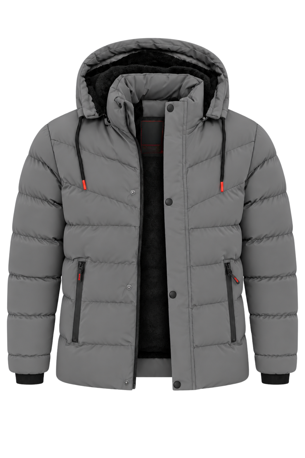 Erkek Gri Erkek Outdoor Su Geçirmez Kapüşonlu Kışlık Kaban – Rüzgar ve Yağmura Dayanıklı  Mont&Kaban