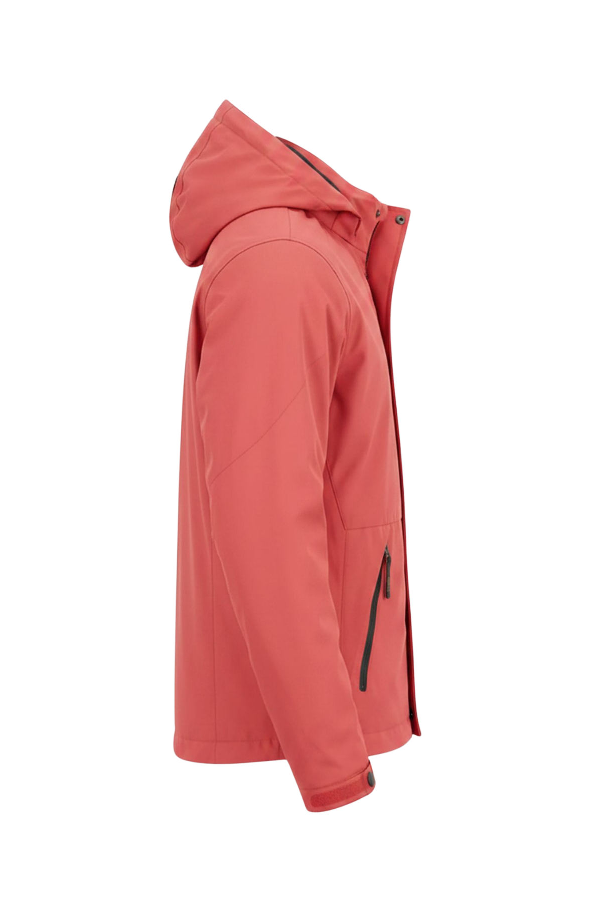 Erkek Kırmızı Softshell Kapüşonlu İç Cepli Su Ve Rüzgar Geçirmez Mevsimlik&Yazlık Mont