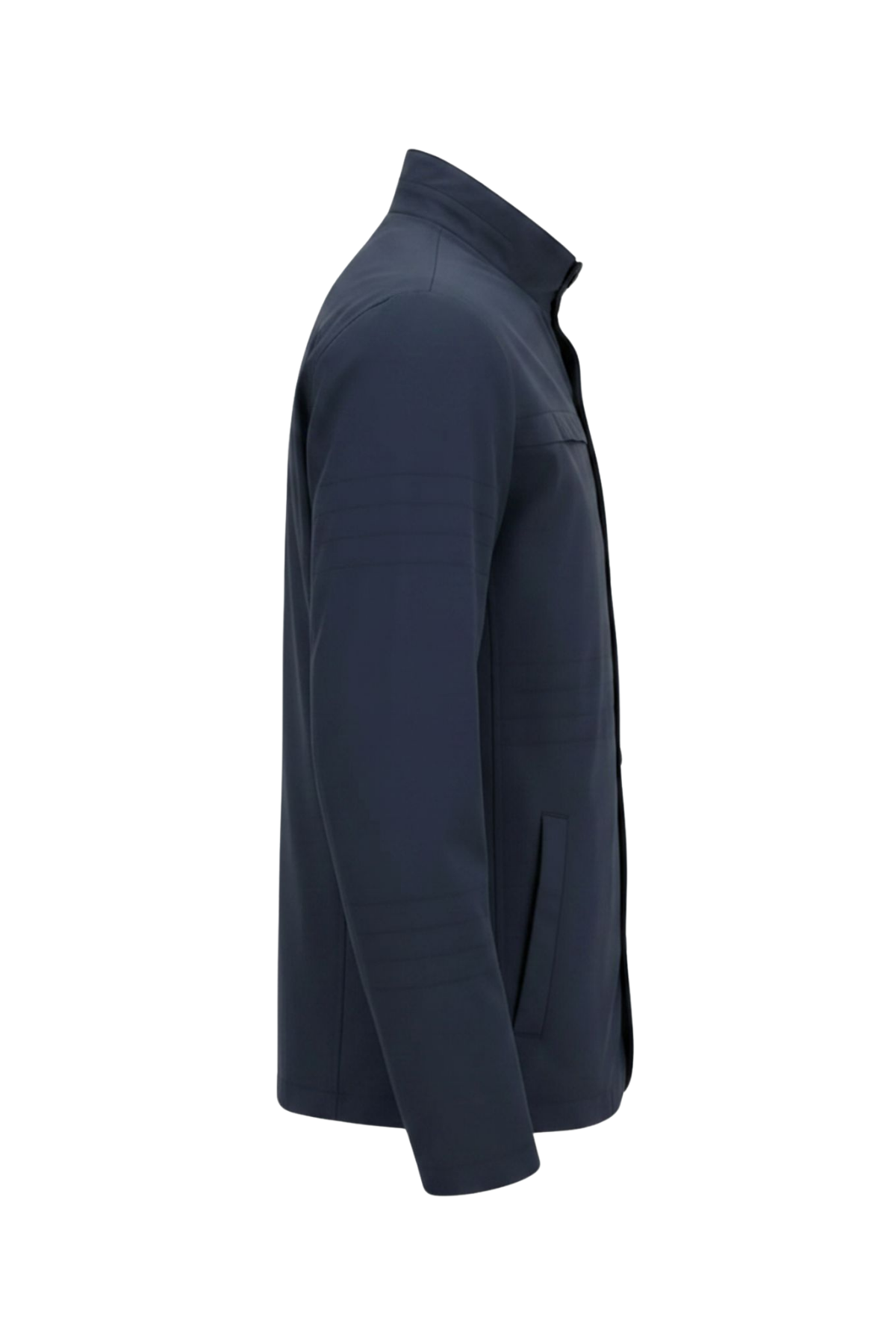Erkek Lacivert Regular Uzun Mevsimlik Pamuk Polyester Karışımlı Safari Mont&Ceket