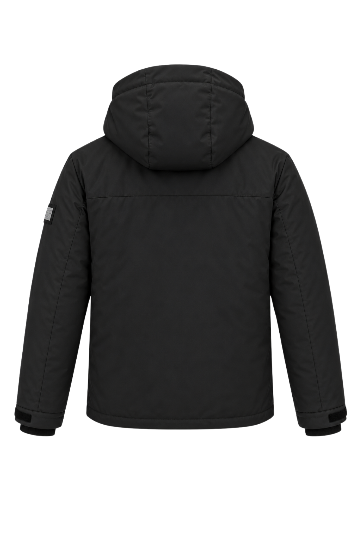 Erkek Siyah Kapüşonlu Kışlık Mont Suya Dayanıklı Fermuarlı Çıtçıtlı Cepli Outdoor Mont