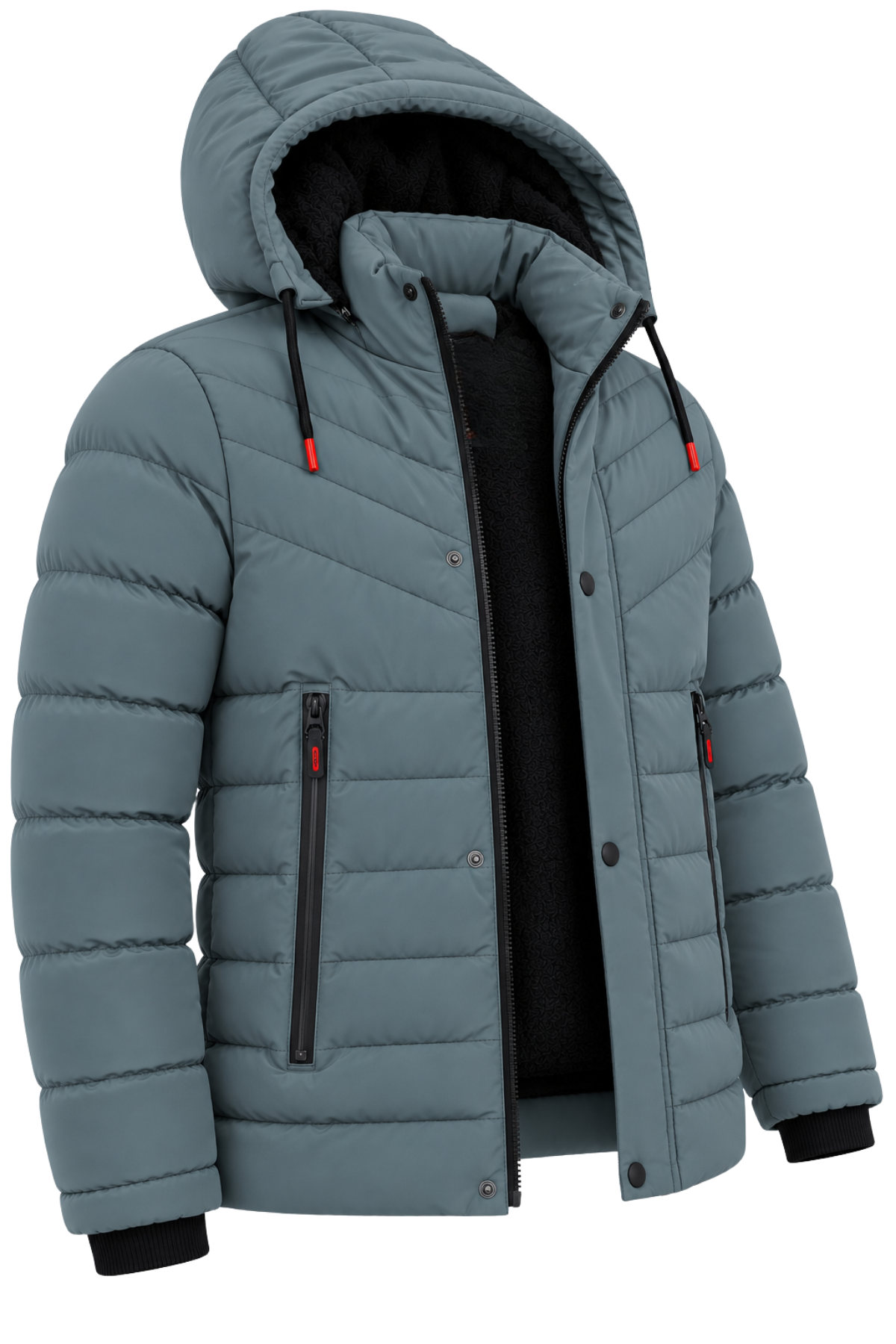 Erkek Su Yeşili Erkek Outdoor Su Geçirmez Kapüşonlu Kışlık Kaban – Rüzgar ve Yağmura Dayanıklı  Mont&Kaban