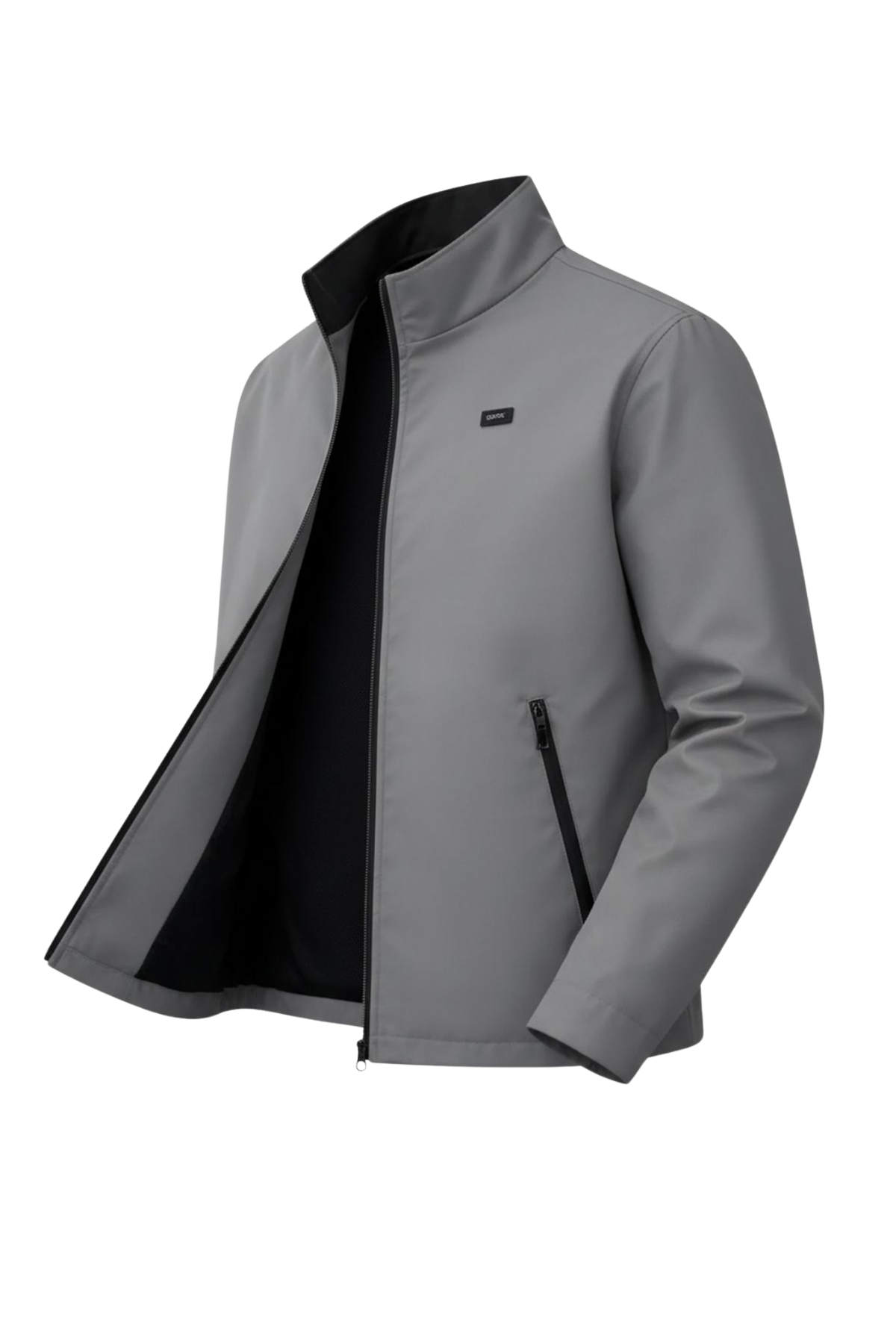 Gri Erkek Polyester Karışımlı İnce Rüzgarlık Su Ve Rüzgar Geçirmez Mevsimlik&Yazlık Mont