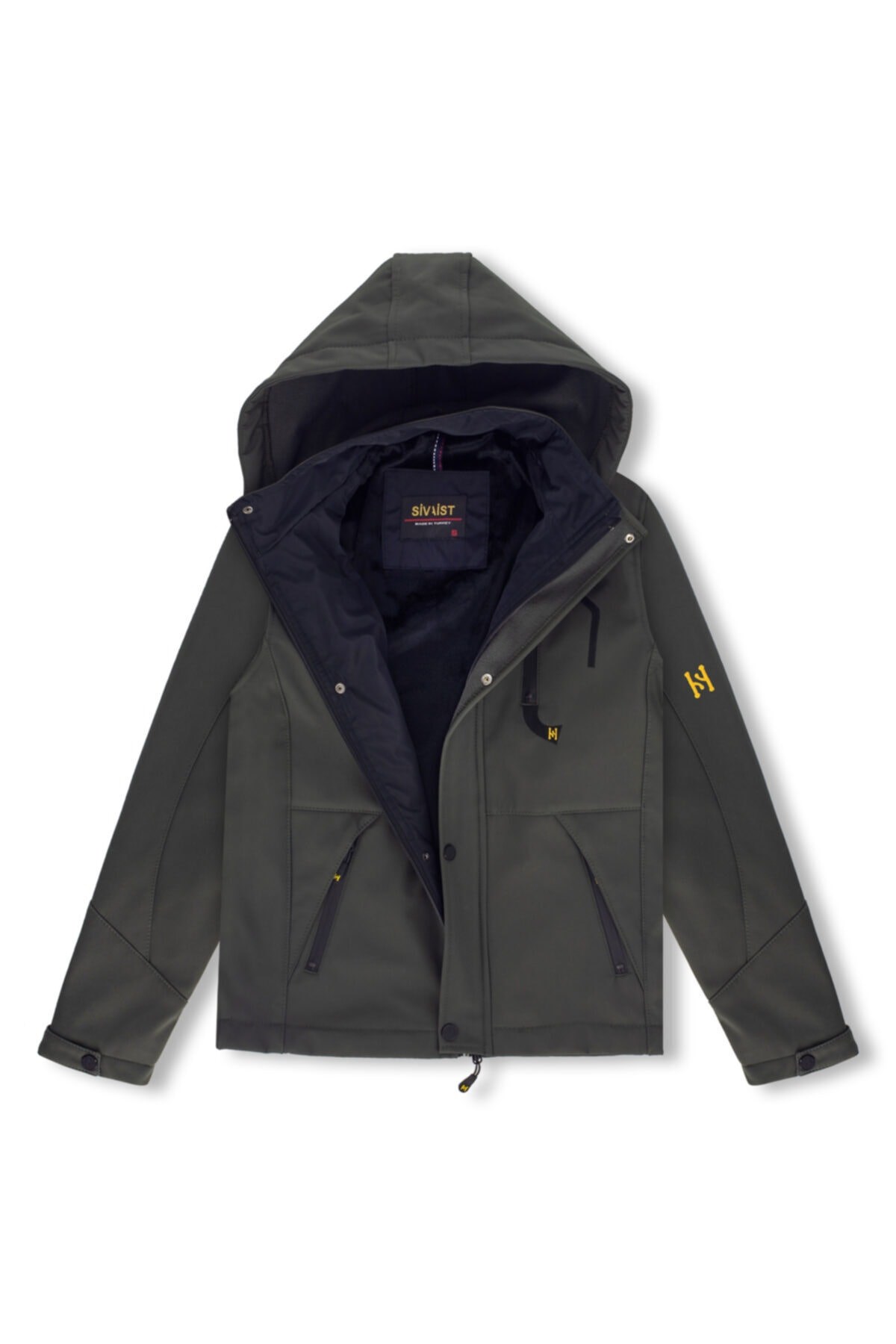 SİVAİST ORJİNAL SOFTSHELL Su ve Rüzgar Geçirmez Gora Tex Kapşonlu Sıcak Ceket - Mont