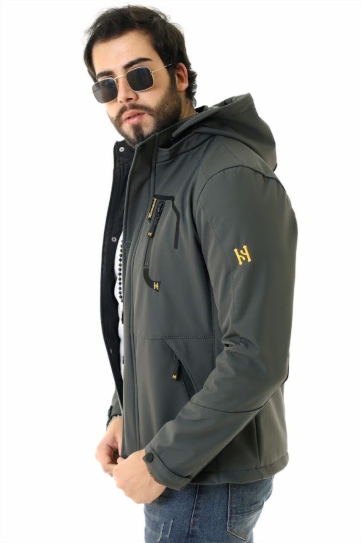 SİVAİST ORJİNAL SOFTSHELL Su ve Rüzgar Geçirmez Gora Tex Kapşonlu Sıcak Ceket - Mont