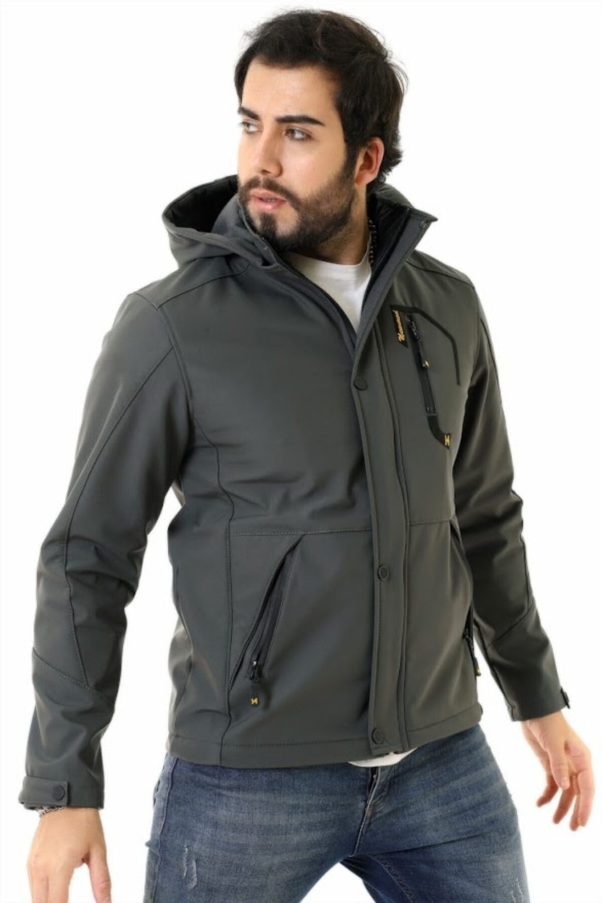 SİVAİST ORJİNAL SOFTSHELL Su ve Rüzgar Geçirmez Gora Tex Kapşonlu Sıcak Ceket - Mont