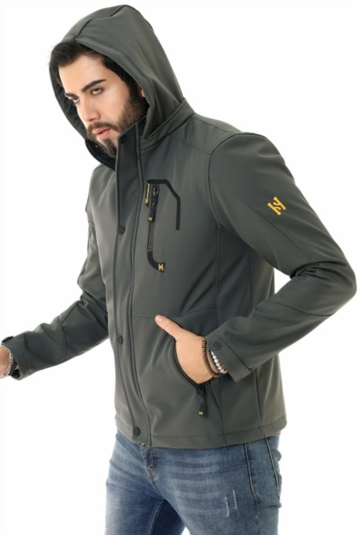 SİVAİST ORJİNAL SOFTSHELL Su ve Rüzgar Geçirmez Gora Tex Kapşonlu Sıcak Ceket - Mont