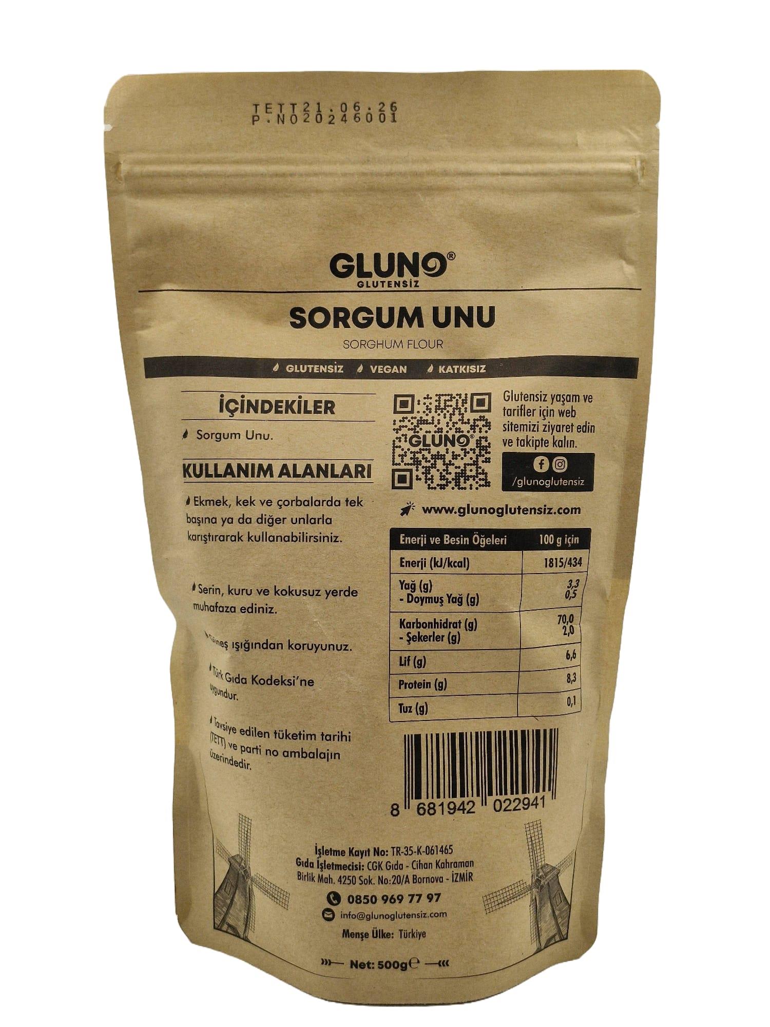 Gluno Glutensiz Sorgum Unu 500 gr