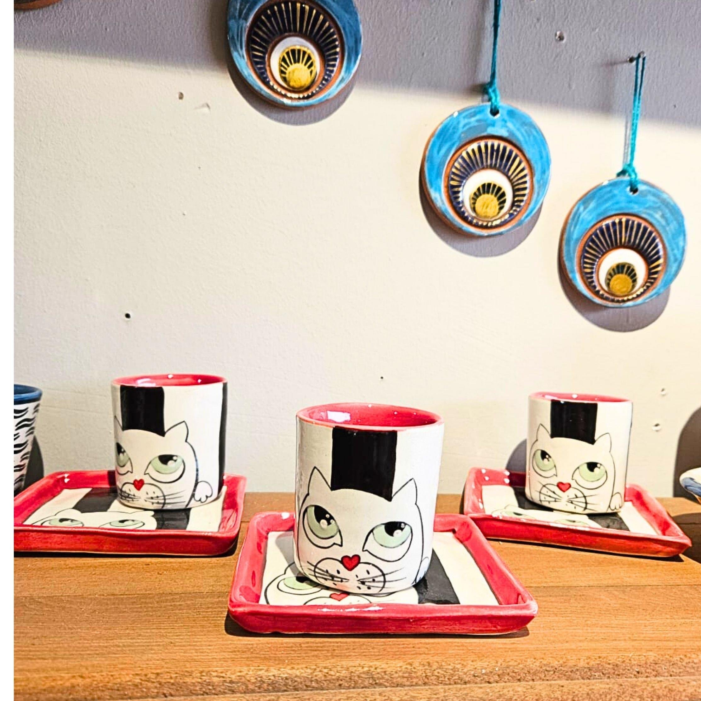  Seramik Kedili Kupa Bardak Başka Bi Yer