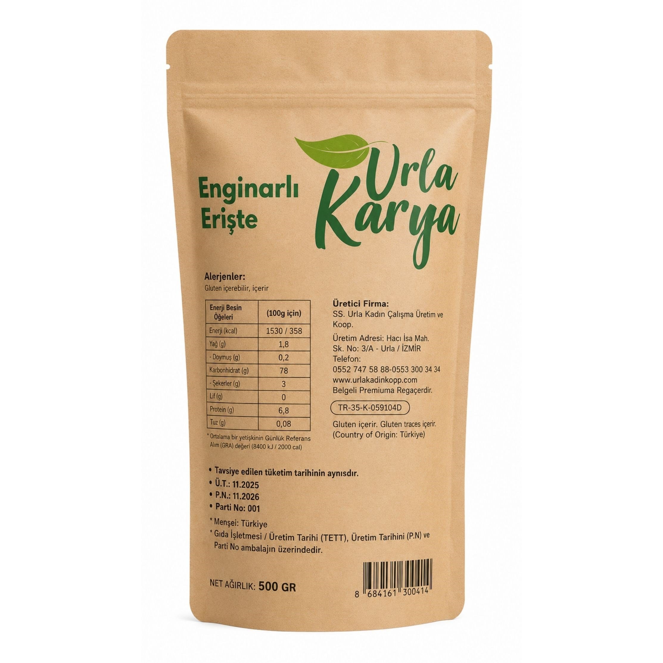 500 GR ENGİNARLI ERİŞTE  URLA