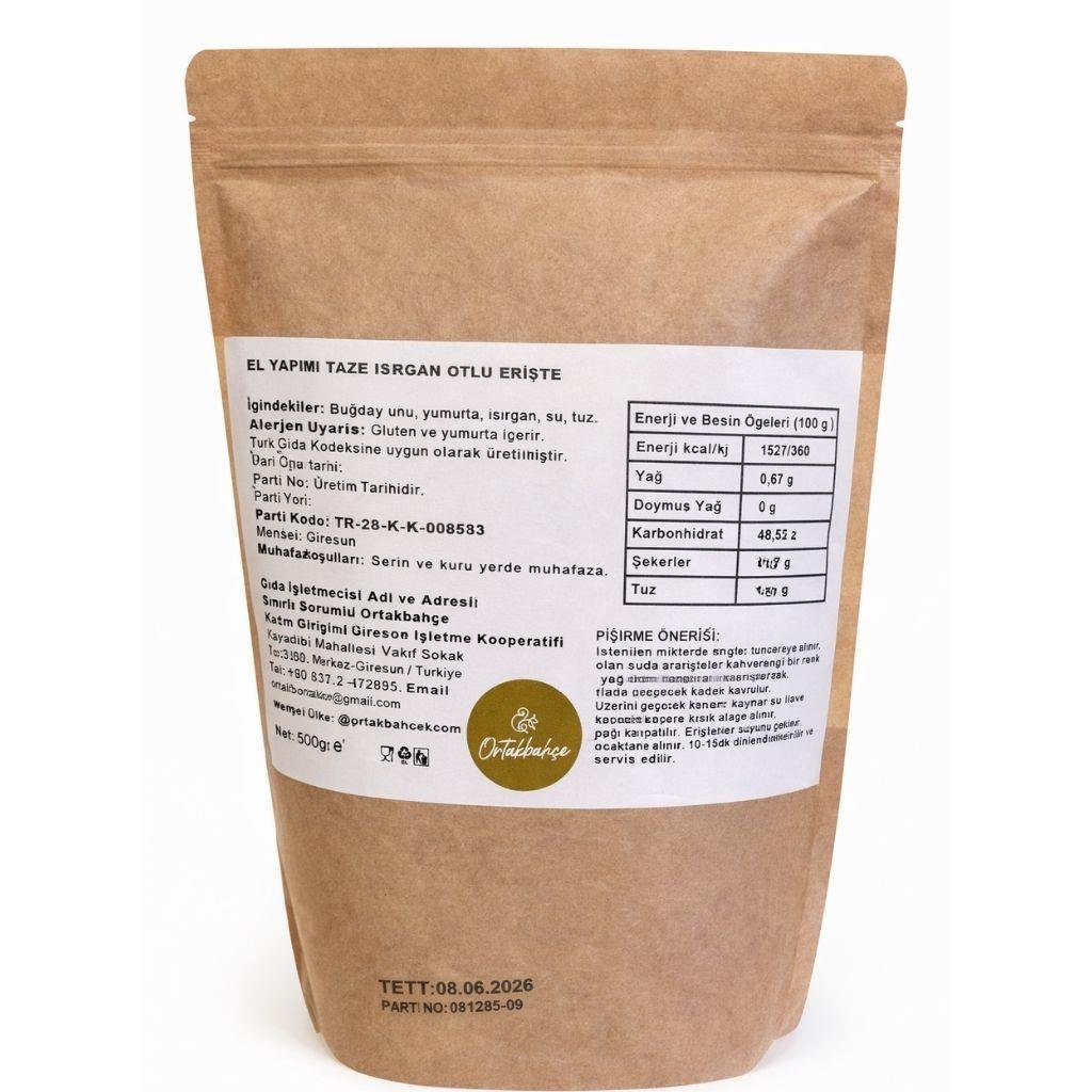 500 GR ISIRGANLI  ERİŞTE ORTAKBAHÇE